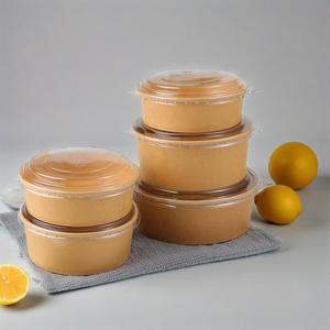 Envasado de comida rápida para restaurante, ecológico, contenedor de comida para ensalada, sopa, cuenco de papel desechable con tapas - Product Image 3