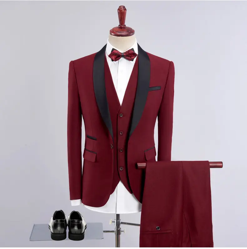 men's suits Men's green fruit collar slim groom dress host emcee suits men's casual suits stage clothing wholesale customization