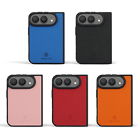 Étui en cuir PU à motif croisé pour iPhone 18 Ultra, avec double fermeture à charnière et protection de l'appareil photo exposé