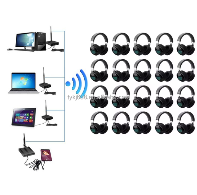 Custom Silent Disco Headphones and Transmitter Stereo Three Channel Headphones for Silent Disco Party