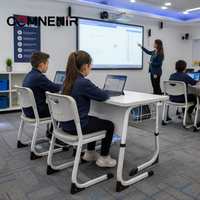 Ensemble de chaises et de bureaux doubles modernes en métal pour étudiants, mobilier scolaire en gros, tables de classe à prix compétitif