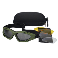 Lunettes de protection à 3 lentilles en gros, lunettes de sport, lunettes tactiques pour hommes, lunettes transparentes