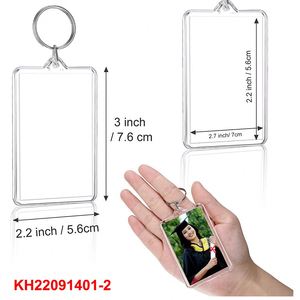 Porte-clés vierges en acrylique transparent en gros, porte-clés vierges pour logo, porte-clés vierges avec cadre photo, porte-clés en acrylique vierge, cadeau - Product Image 3