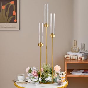 LANJO High Quality Modern Iron Metal <strong>Wedding</strong> Candle Holder Tall Hurricane Candlestick for <strong>Decoration</strong> - Product Image 6