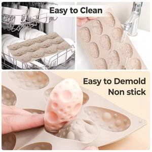 MUYULINS factory 12-cavity quail <b>egg</b>-shaped LFGB platinum non-stick BPA-free silicone chocolate mold - Product Image 3