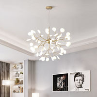 Nordique Moderne Feuille Led Lustre Spoutnik Firefly Pendentif Lumière Réglable Intérieur Suspendu Plafonnier