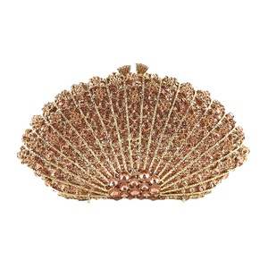 Women Glitter Fan Rhinestone Evening Bag for Women Classic Handbag with Removable Chain Gifts for Lover Friends - Product Image 3