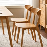 Chaises de salle à manger modernes en gros, lot de 2, en bois massif naturel, sièges de cuisine, chaises en bois pour salle à manger et salon