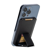 Étui portefeuille pliable pour smartphone avec porte-cartes et support de téléphone en cuir