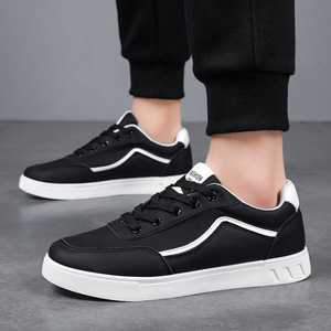 Nuevos Zapatos Blancos Sencillos y Cómodos para <span class=keywords><strong>Hombre</strong></span>, Venta Caliente de Fábrica, Zapatos Casuales de Bajo Precio para Niños, Zapatos Negros Escolares - Product Image 4