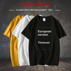 En stock, t-shirt surdimensionné de 240 g, 100 % coton, manches courtes vintage, t-shirts pour hommes, vêtements d'été - Product Image 3
