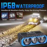 Projecteur LED de calandre de voiture à triple lentille haute puissance super lumineux, phare de conduite, feux de route, lumière auxiliaire tout-terrain