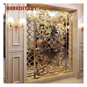 Grand écran <span class=keywords><strong>de</strong></span> séparation en métal mural, panneau <span class=keywords><strong>de</strong></span> séparation en acier inoxydable pour hôtel restaurant chambre - Product Image 2
