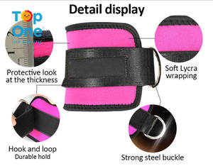 Top One Gym Workouts Attachment Cable Machines D-ring Ankle Cuffs Leg Exercises Sport Padded Ankle Straps - Product Image 2