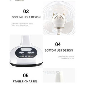 Energie effizienter 12-V-DC-Solartischlüfter mit Lade möglichkeiten für die Integration von Solarmodulen - Product Image 5