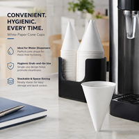 Vasos de Papel Biodegradables Desechables Ecológicos de Pared Simple, Impermeables, de PE, Tipo Cono - 4 oz, Aptos para Alimentos, para Bebidas y Helados