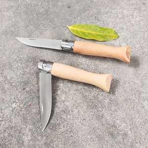 Cuchillo de fruta plegable para acampar al aire libre de supervivencia de madera de haya con mango de madera - Product Image 4