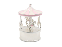 Mécanisme musical décoratif de carrousel de noël, boîte à musique de cheval de carrousel rotatif rond pour décoration de noël et cadeau
