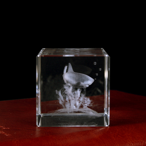 Cube <span class=keywords><strong>Original</strong></span> en verre, en forme de requin, gravée au Laser 3D, Souvenirs d'animaux, <span class=keywords><strong>cadeau</strong></span> - Product Image 4