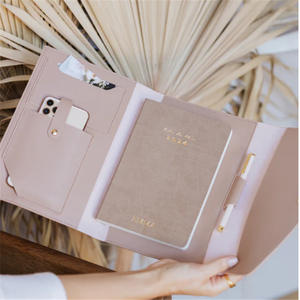 YY personnalisé A5 journal bloc-notes couverture de cahier petit étui à passeport Compact en cuir PU reprendre portefeuille dossier pour cadeaux - Product Image 1