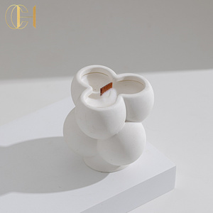 C & H Low Cost Vente en gros Pot en céramique de forme spéciale <span class=keywords><strong>Bougie</strong></span> de parfum de maison Bougies parfumées faites à la main sans couvercle - Product Image 1