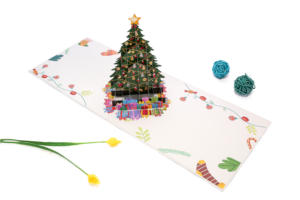 Tarjeta de felicitación navideña emergente 3D artesanal para el día de Navidad, tarjeta de regalo artesanal de papel personalizada, proveedor al por mayor - Product Image 4