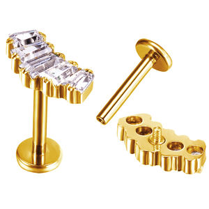 Prêt à expédier titane haute poli Piercing bijoux filetage interne Labret bijoux Piercing lèvre anneau boucle d'oreille pour les femmes - Product Image 6