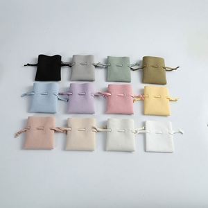 Bolsitas de Microfibra de 7x8cm, Bolsitas de Joyería con Cordón de Piel Sintética, Bolsas de Regalo de Terciopelo Suave para Empacar Anillos y Pendientes - Product Image 2