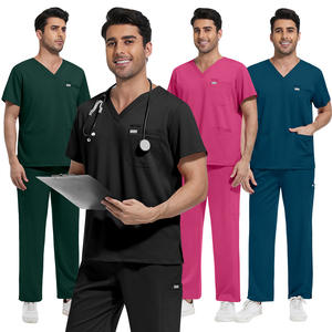 ชุดสครับผู้ชายคุณภาพสูง ทรงขาตรง แบบมีกระเป๋าหลายช่อง สำหรับโรงพยาบาล <span class=keywords><strong>ขา</strong></span>ยส่ง ผ้าเนื้อยืด ระบายอากาศได้ดี ชุดยูนิฟอร์มพยาบาล - Product Image 1