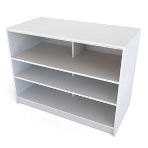 Mostrador de Caja Moderno y Duradero de Melamina MDF Blanco Personalizado para Supermercado con 3 Cerraduras - Product Image 4