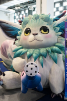 Ballon gonflable géant personnalisé en forme de panda, modèle de célébrité internet, pour défilés et événements