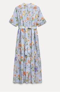 Vestido floral azul claro de talla grande más vendido para eventos de primavera y verano disponible a los mejores precios de la India - Product Image 2