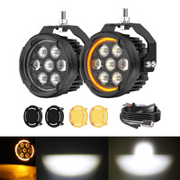 EVO35 12V 48V 60V Phare tout-terrain 3,5 pouces 7 LED Projecteur de moto Feu antibrouillard Stroboscope Ambre DRL IP67 pour motos Honda ADV