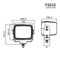 Feux de travail LED carrés de 5 pouces homologués Emark ECE pour excavateur, usage intensif, 60W