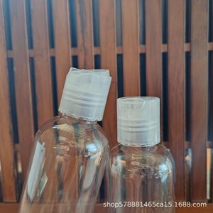 In stock: 150ml, <b>200ml</b>, 500ml transparent plastic <b>bottles</b> with caps for cosmetic lotions and emulsions (petal-sized). - Product Image 5