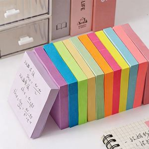 100 Sheets Assorted Bright Color Self-Adhesive Sticky Notes Multicolor <b>Memo</b> <b>Pads</b> Office School Daily Note-taking Document - Product Image 3