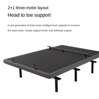 Lit intelligent haut de gamme à trois moteurs, cadre de lit électrique avec réglage de la hauteur, style moderne minimaliste, construction métallique pour hôtels
