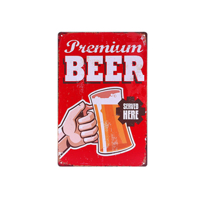 Alta calidad de encargo en relieve Casa decor cerveza, vino, pintura de Arte de metal señal para bar - Product Image 1