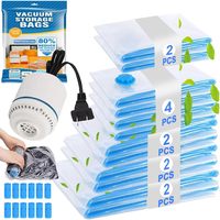 Ensemble de 6 sacs de rangement sous vide multi-tailles pour vêtements, couettes, sacs compressibles pour gagner de la place, organisation de la maison et des voyages, en vrac