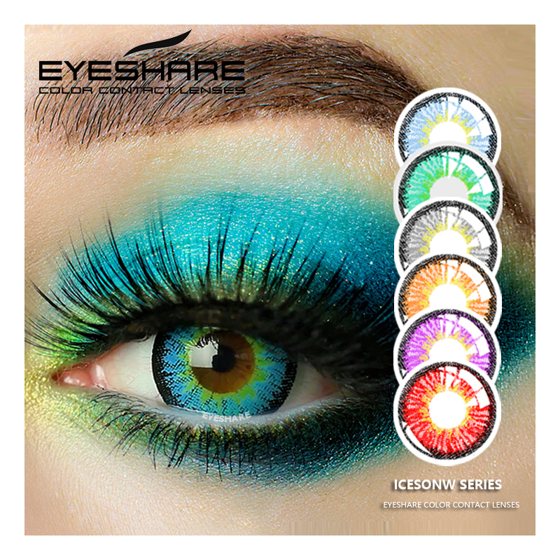 Цветные контактные линзы EYESHARE серии Icesnow в новом стиле, косплей, сумасшедшие линзы для глаз