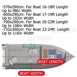 Housse de bateau imperméable 210D pour console centrale et toit en T, 16-24 pieds, pare-soleil, anti-poussière, robuste, pour usage marin - Product Image 6