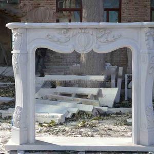 现代壁炉石灰石壁炉架和大理石围栏最畅销的室内别墅装饰壁炉 - Product Image 2