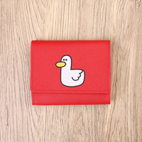 Minimalist ische dreifache Packung Lucky Duck Short Purse PU Leder Geldbörse Kids Cute Trifold Coin Purse Karten halter