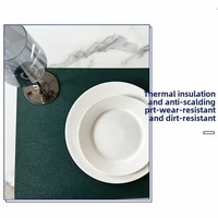 Set de table rectangulaire en similicuir, résistant à la chaleur, antidérapant et anti-taches