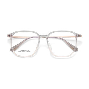 Montures de lunettes unisexes transparentes en titane TR, rectangulaires, monture complète, légères, pour un look naturel avec des verres en acrylique - Product Image 2