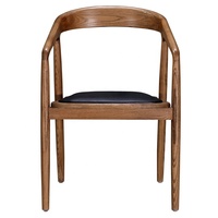 Chinois Antique En Bois Massif de Style D'hôtel En Cuir Loisirs Chaise de Salle À Manger