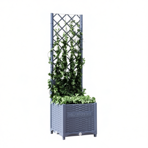 Maceta de Jardín de Polipropileno, Diseño Cuadrado Pequeño y Moderno, Color Gris, para Uso en Exteriores - Product Image 1