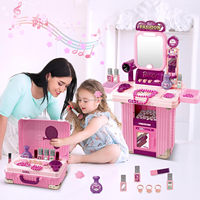 Table de maquillage pour tout-petits, ensemble de jeu de beauté pour filles, valise de maquillage de voyage, ensemble d'accessoires de mode, jouets