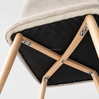 Chaise de salle à manger en tissu avec dossier haut et design ergonomique en forme de cuillère pour la maison, la salle à manger, le café et le restaurant