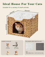 Кошачья лежанка для дома, домик для котят, плетеная из ротанга, кошачья пещера, куб для животных, большой домик для кошек, односпальный матрас, складное укрытие